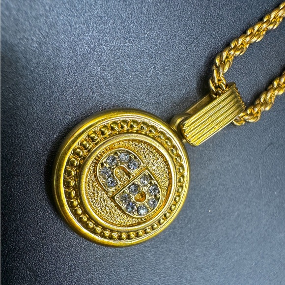 LOT 1569 18K gold plated Christian Dior vintage necklace - Picture 1 of 9